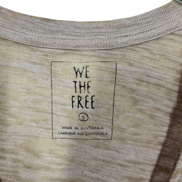 Free People Maddie Oversized Burnout Tee Small Tan Distressed We The Free Casual - Picture 5 of 6